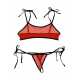 Büyük Beden Kırmızı Fantezi Sütyen String Çamaşırı Takımı