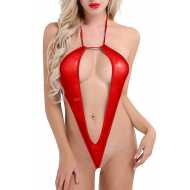 İçini Gösteren Büyük Beden Kadın Kırmızı Fantezi Gecelik