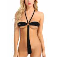 Kadın Fantazi İç Giyim Siyah Seksi Fantezi Gecelik