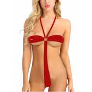 Büyük Beden Fantezi İç Giyim Kırmızı Seksi İç Çamaşırı Takımı