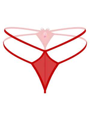 Liona Büyük Beden Kırmızı Fantazi String Külot