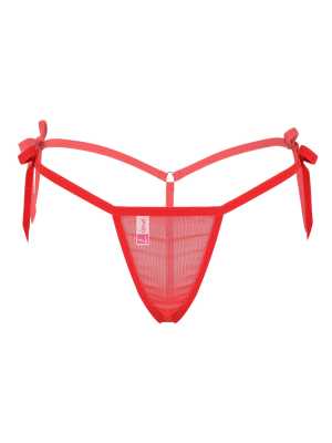 Liona Bağcıklı Transparan Kadın Kırmızı İç Çamaşırı