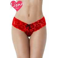 Liona Dantelli Kadın Kırmızı Seksi Külot