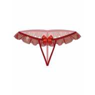 Liona Kırmızı Dantelli Taşlı Kadın Fantezi Külot