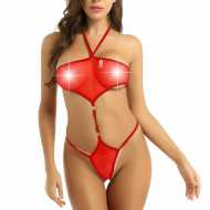 Liona Tüllü Kırmızı Bayan Fantazi Gecelik