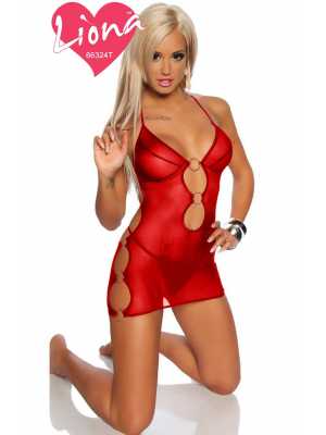 Liona Kırmızı Bayan Seksi Gecelik