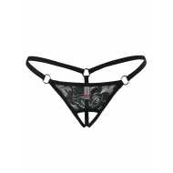 Liona Ağı Açık Siyah Dantelli Fantezi İç Çamaşırı G String