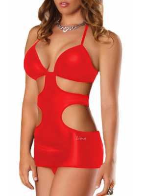 Liona Parlak Kırmızı Seksi Gecelik Liona Parlak Kırmızı Seksi Gecelik