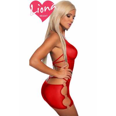 Liona Kırmızı Bayan Seksi Gecelik